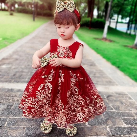 NWT Beautiful Sparkling Sequin Bow Baby Dress Christmas Flower Girl Page… - Picture 4 of 16